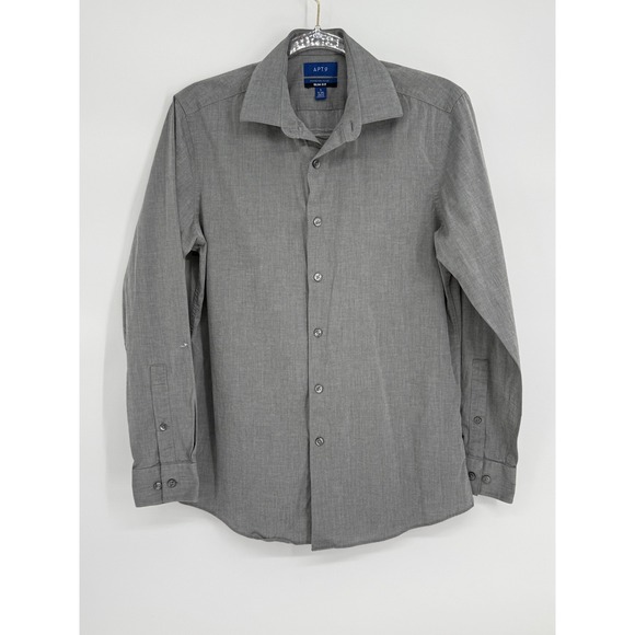 Apt. 9 Other - Apt. 9 Mens Premier Flex Slim Dress Shirt Grey Long‎ Sleeve Sz S 14-14.5 32/33